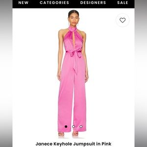 Revolve Janece Keyhole Pink Jumpsuit. Size M. Worn Once. Missing waist tie.